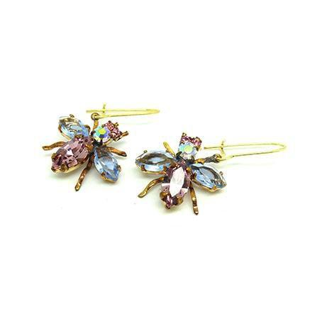 Vintage 1950s Glass Insect Earrings