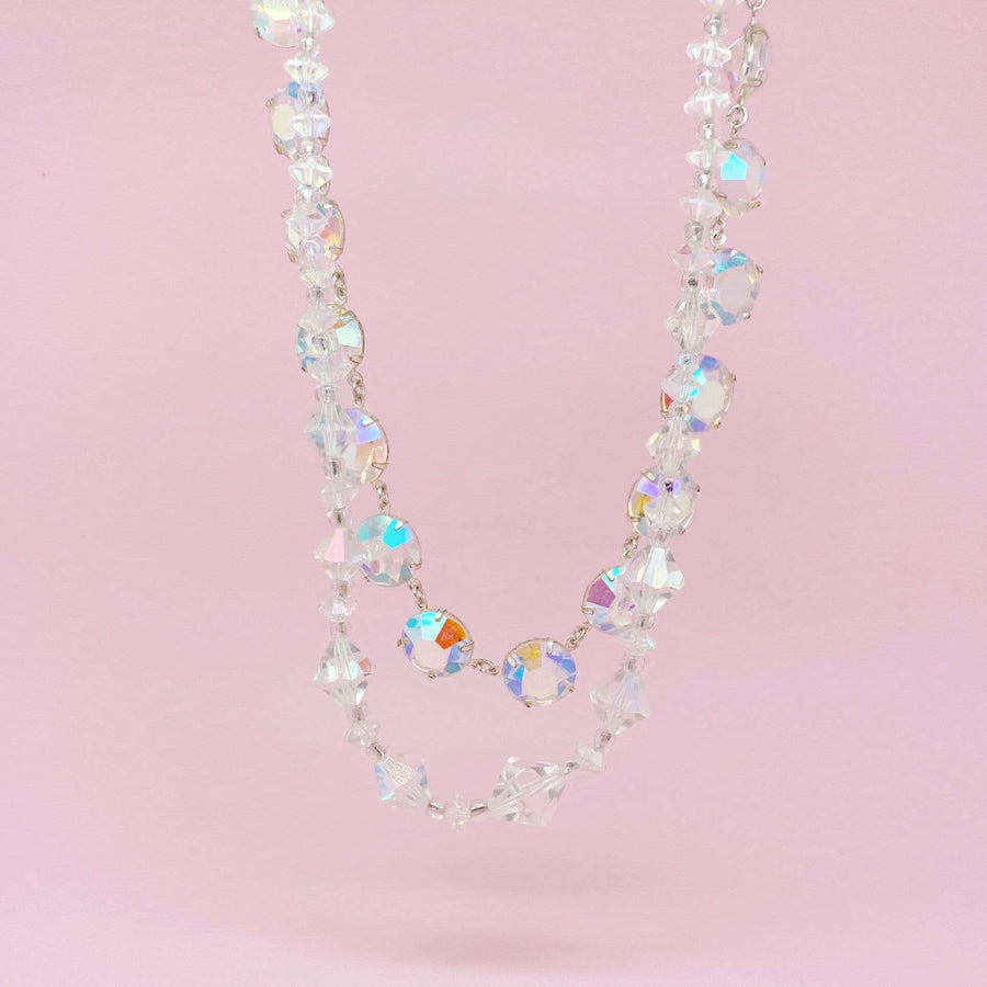 Vintage 1950s Aurora Borealis Necklace Set