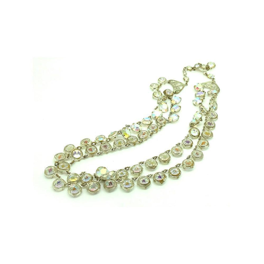 Vintage 1950's Aurora Borealis Crystal Necklace