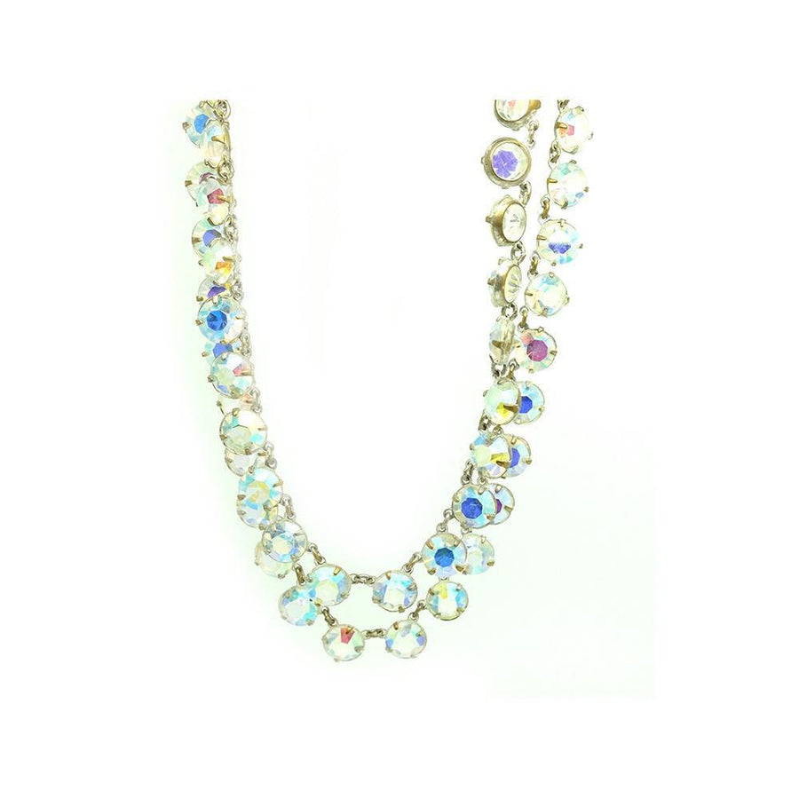Vintage 1950's Aurora Borealis Crystal Necklace