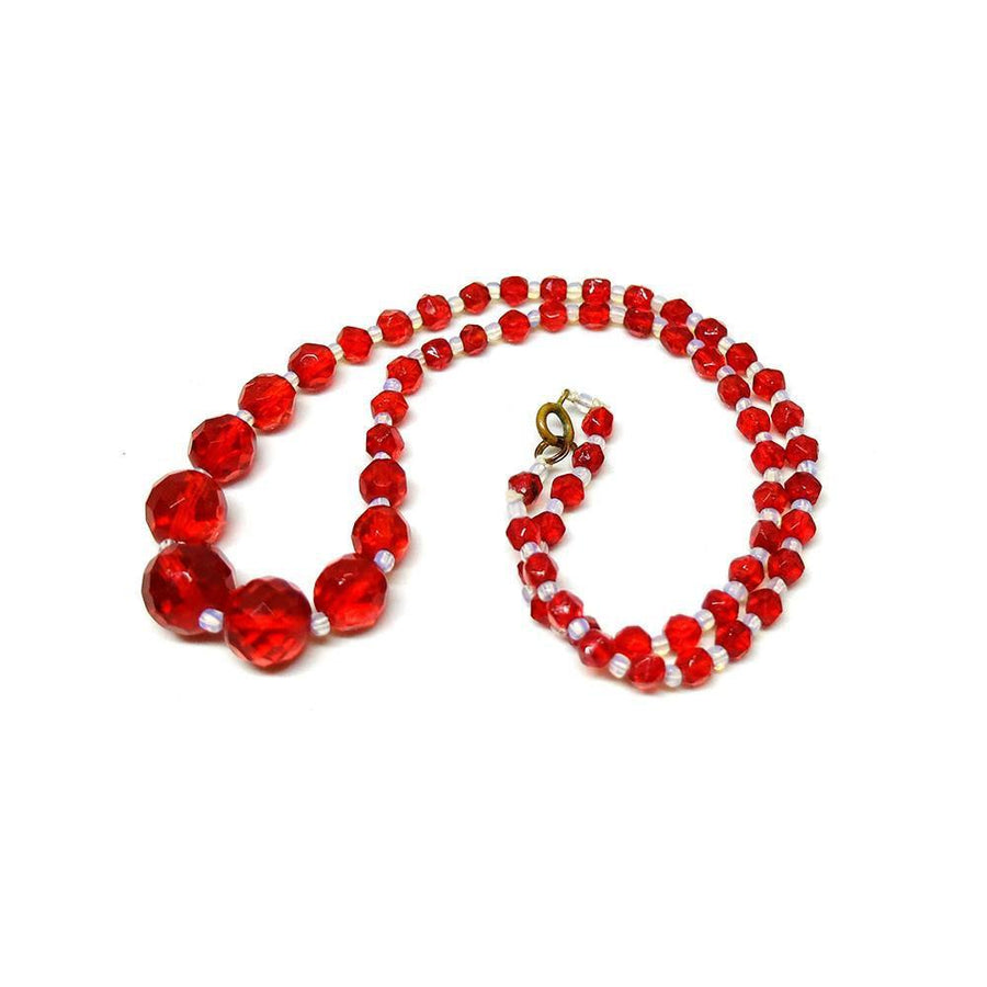 Vintage 1950's Cherry Glass Beaded Necklace
