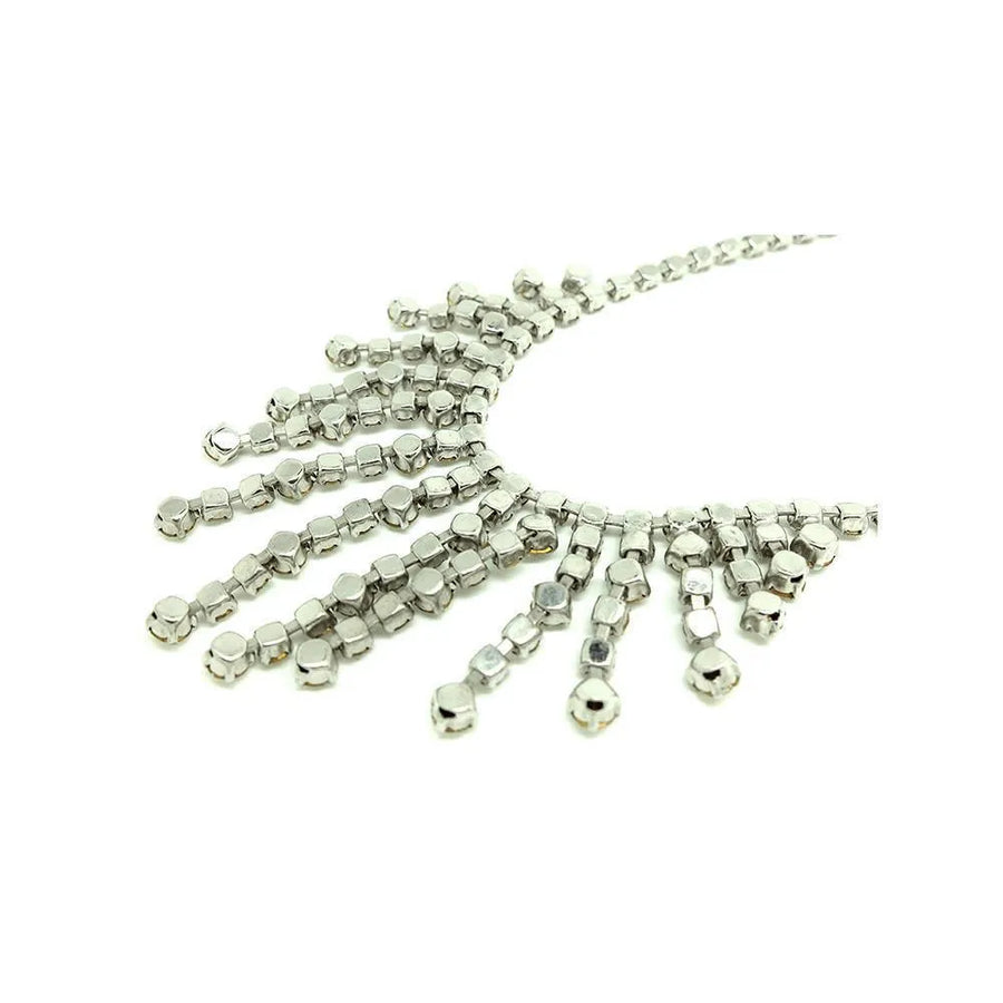 Vintage 1950's Diamante Drop Necklace - Mayveda Jewelry