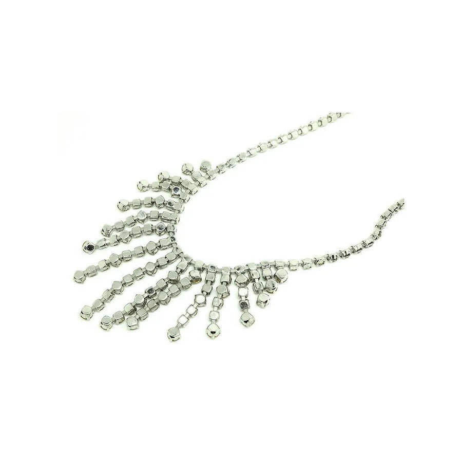 Vintage 1950's Diamante Drop Necklace - Mayveda Jewelry