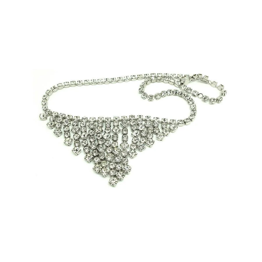 Vintage 1950's Diamante Drop Necklace - Mayveda Jewelry