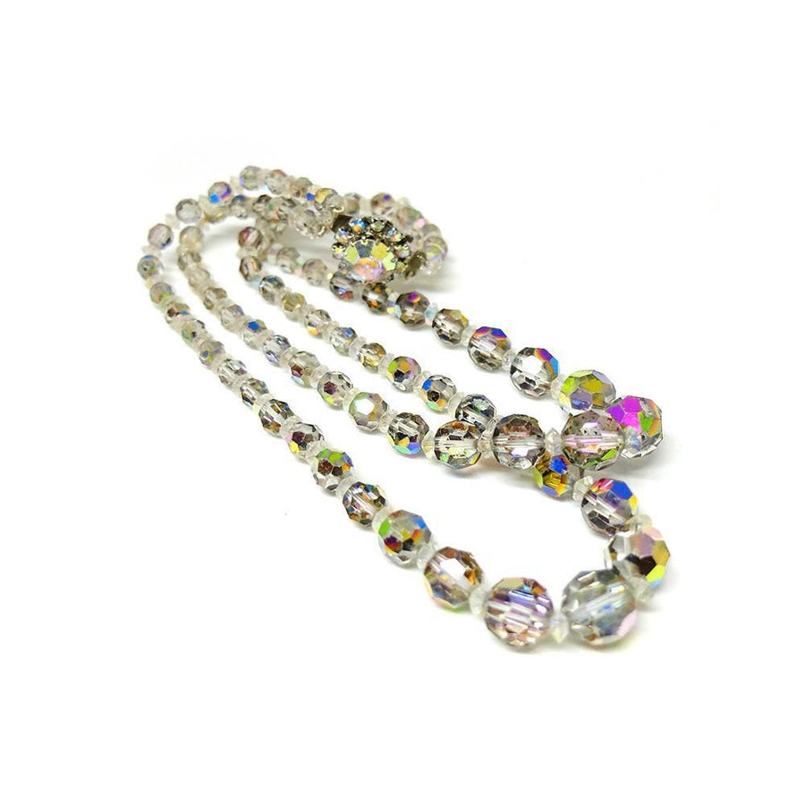 Vintage 1950's Grey Aurora Borealis Double Necklace