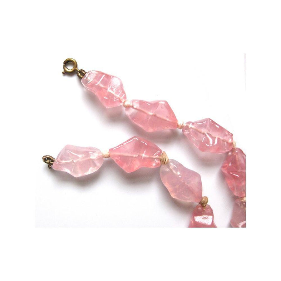 Vintage 1950's Pink Glass Necklace
