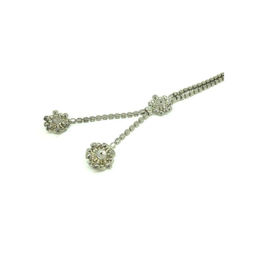 Vintage 1950's Purple Diamante Lariat Long Necklace