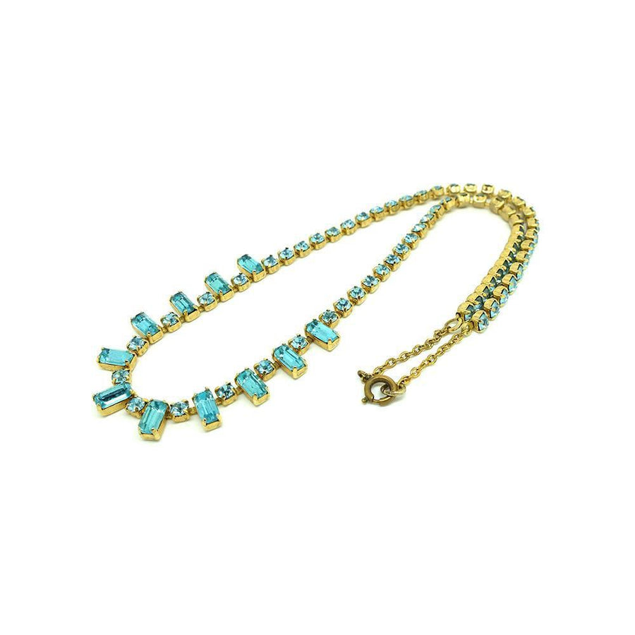 Vintage 1950's Turquoise Diamanté Necklace