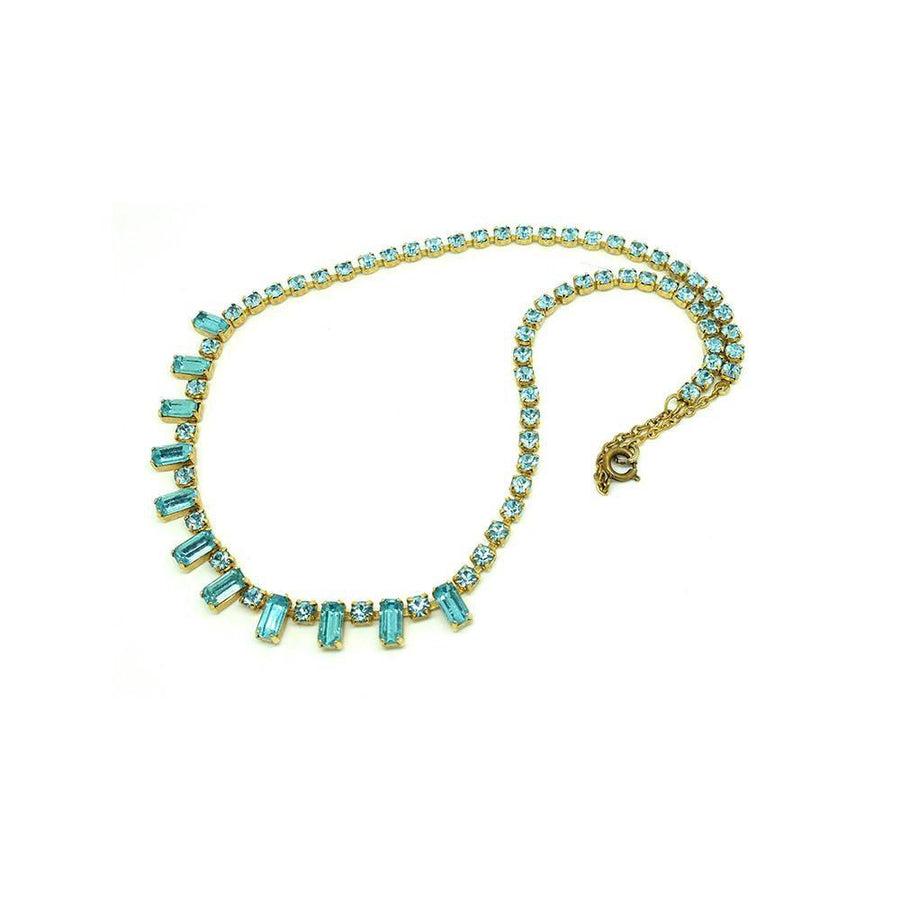 Vintage 1950's Turquoise Diamanté Necklace