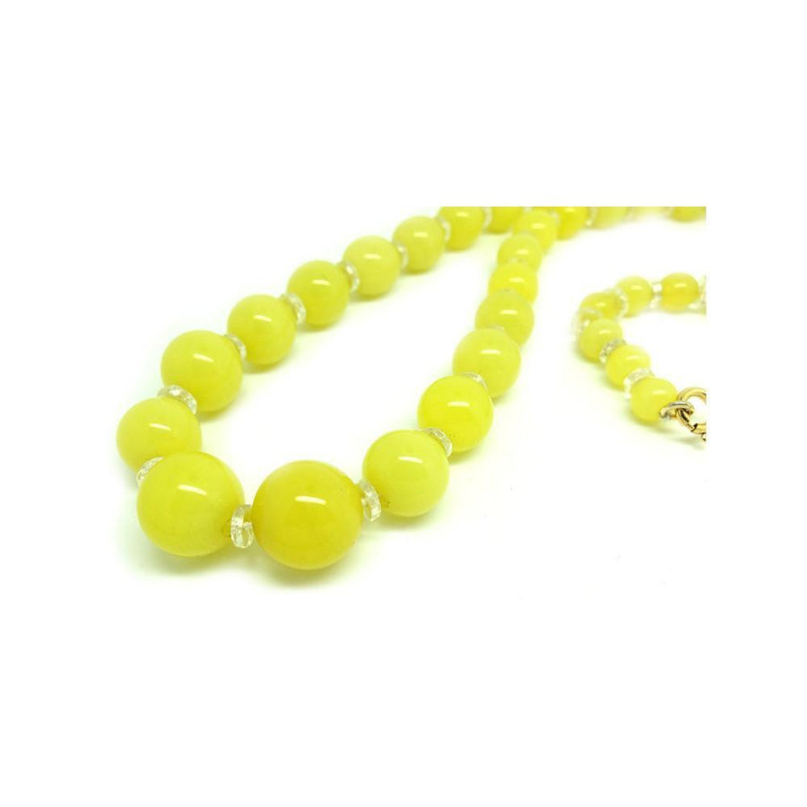 Vintage 1950's Yellow Glass Necklace