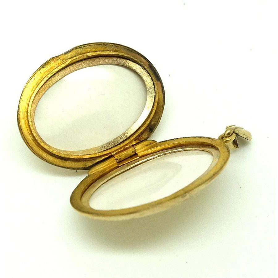 1950s Necklace Vintage 1950s 9ct Yellow Gold Oval Locket Necklace