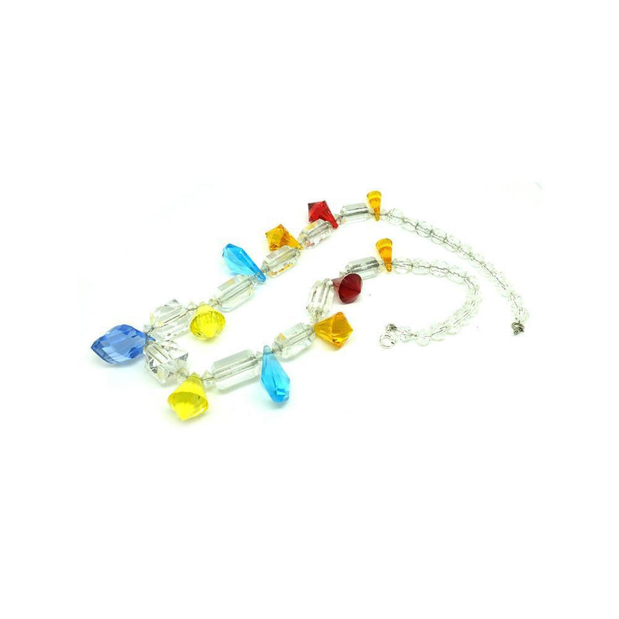Vintage 1950s Coloured Glass Drop Necklace