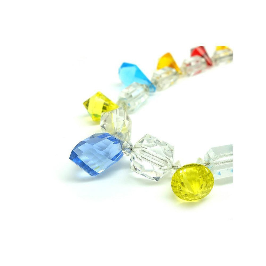 Vintage 1950s Coloured Glass Drop Necklace