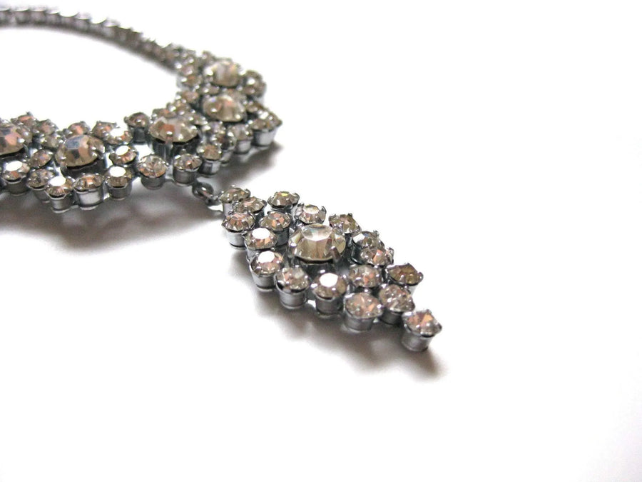 Vintage 1950s Diamante Drop Necklace - Mayveda Jewelry