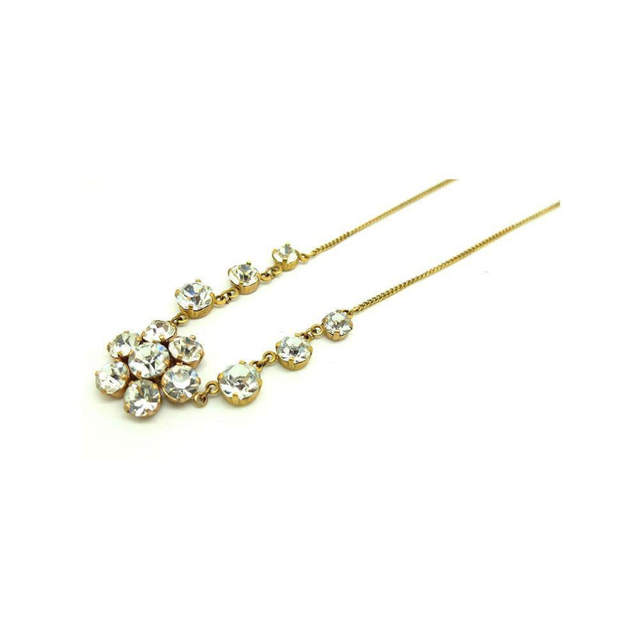 Vintage 1950s Diamante Flower Necklace