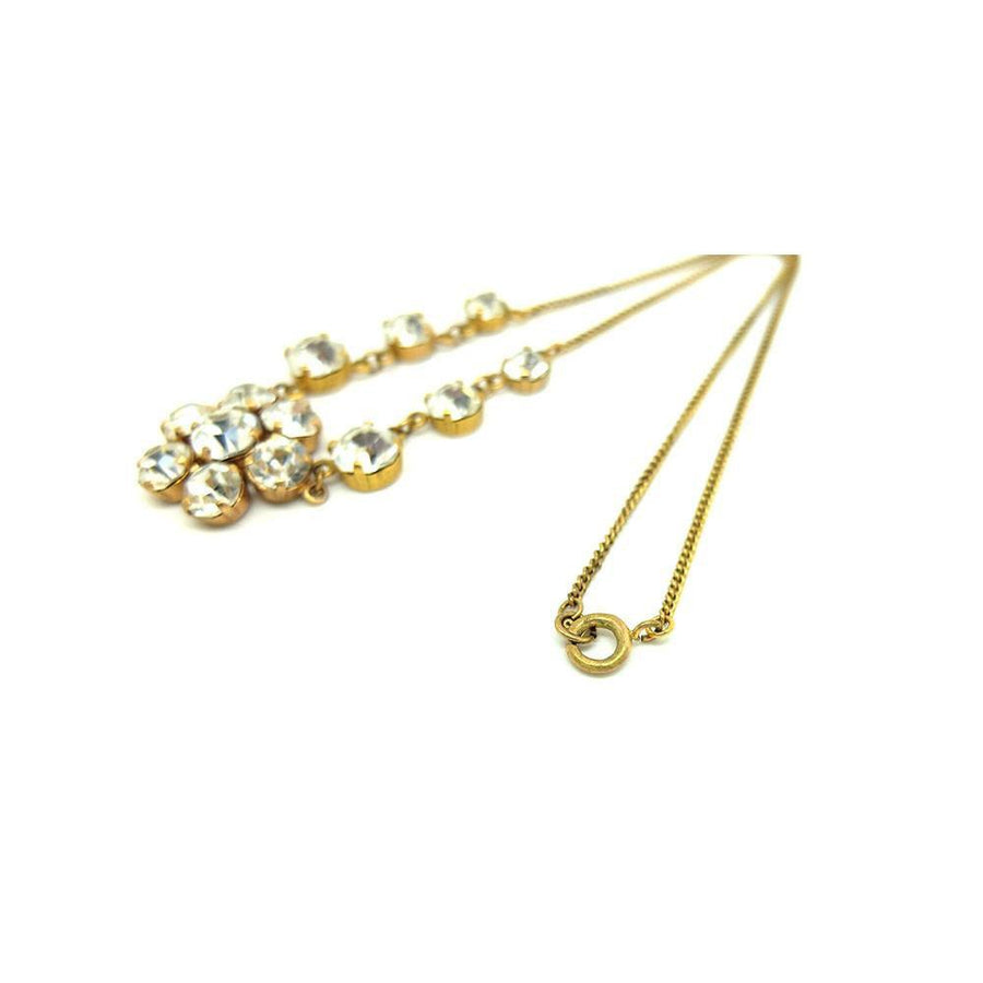 Vintage 1950s Diamante Flower Necklace