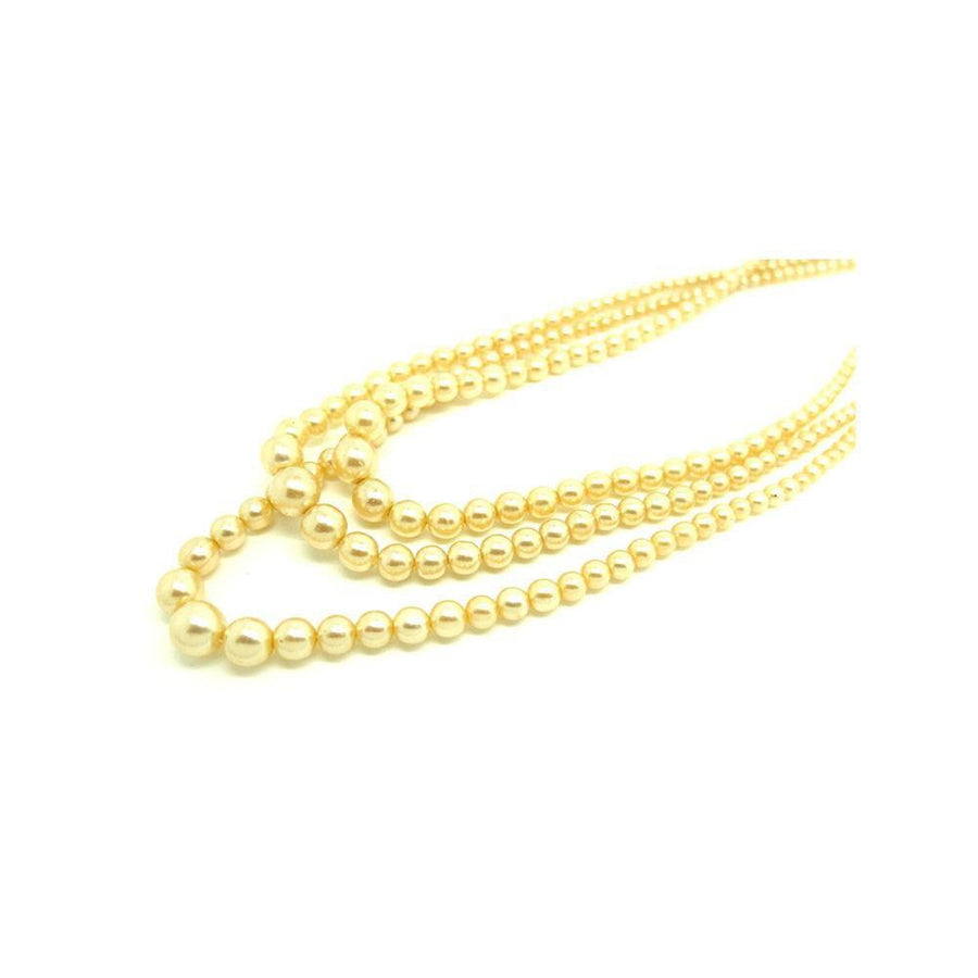 Vintage 1950s Faux Triple Pearl Necklace
