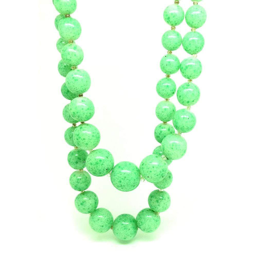 1950s Necklace Vintage 1950s Green Glass Beaded Necklace