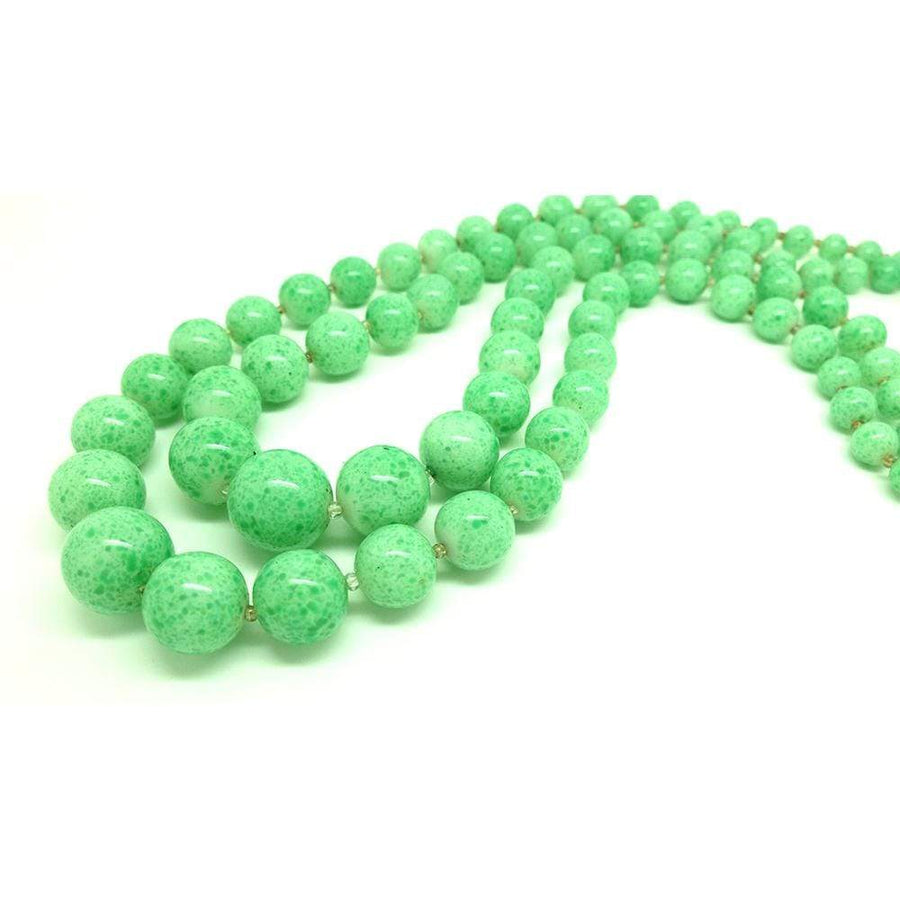 1950s Necklace Vintage 1950s Green Glass Beaded Necklace