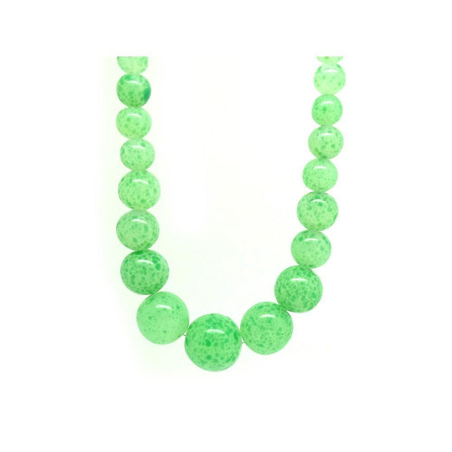 Vintage 1950s Green Glass Speckles Necklace