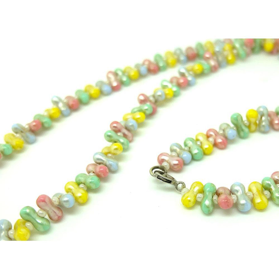 Vintage 1950s Pastel Beaded Necklace