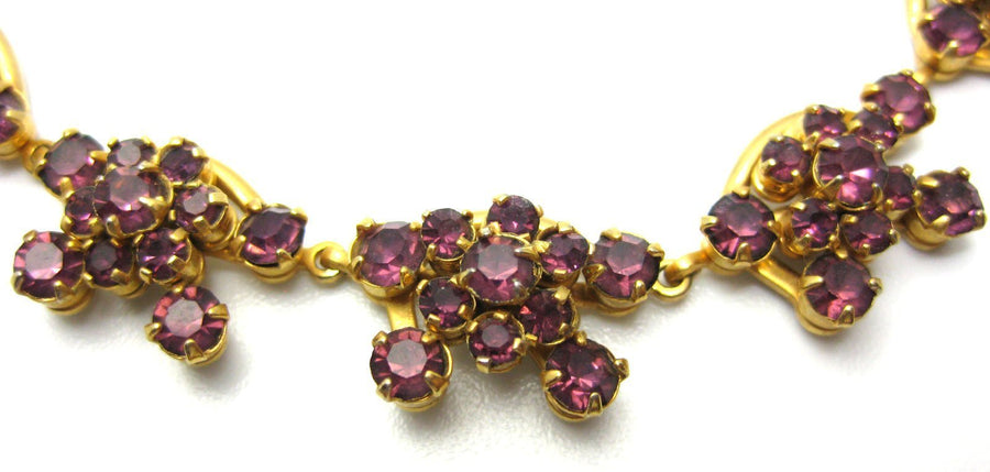Vintage 1950s Purple Flower Necklace