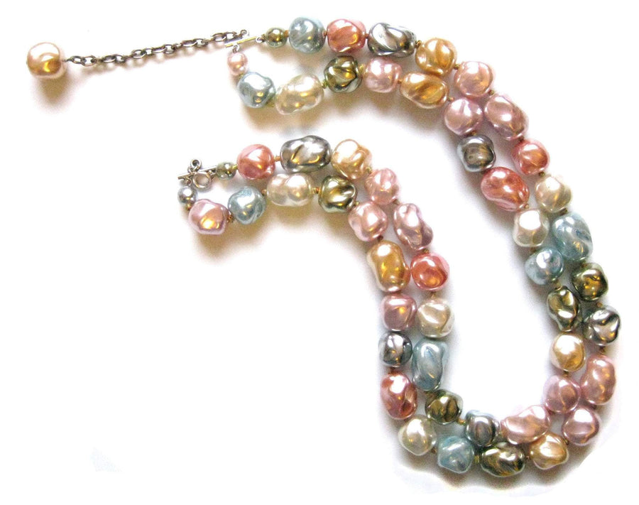 Vintage Faux Pearl Pastel Necklace