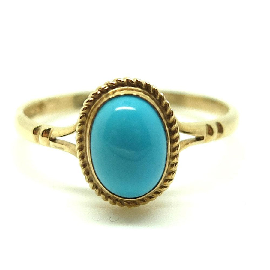 Vintage 1958 Turquoise 9ct Gold Ring