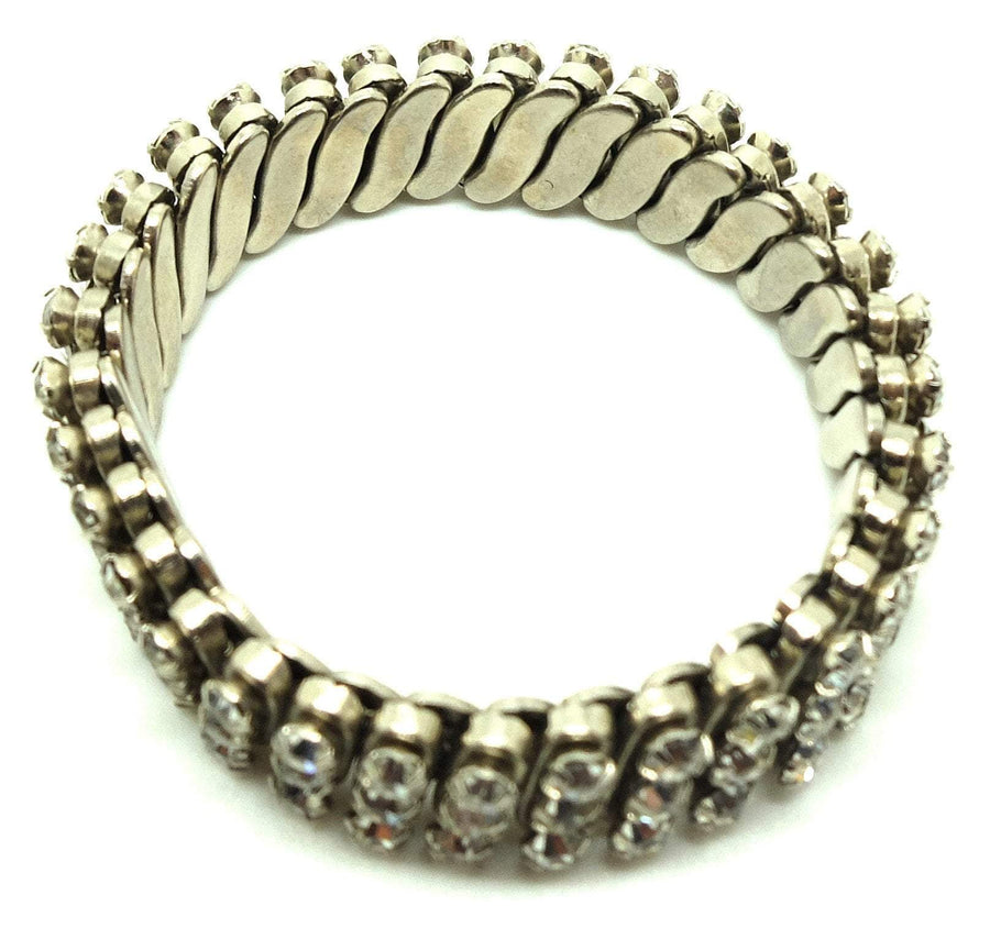 Vintage 1960s Diamante Concertina Bracelet