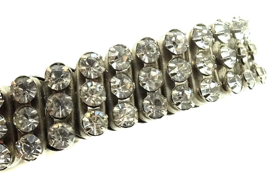 Vintage 1960s Diamante Concertina Bracelet