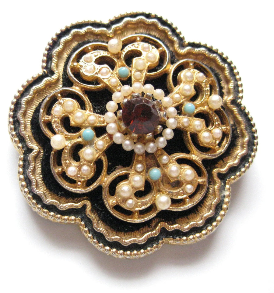 Vintage 1960s Black Brooch by "ART" - Mayveda Jewelry