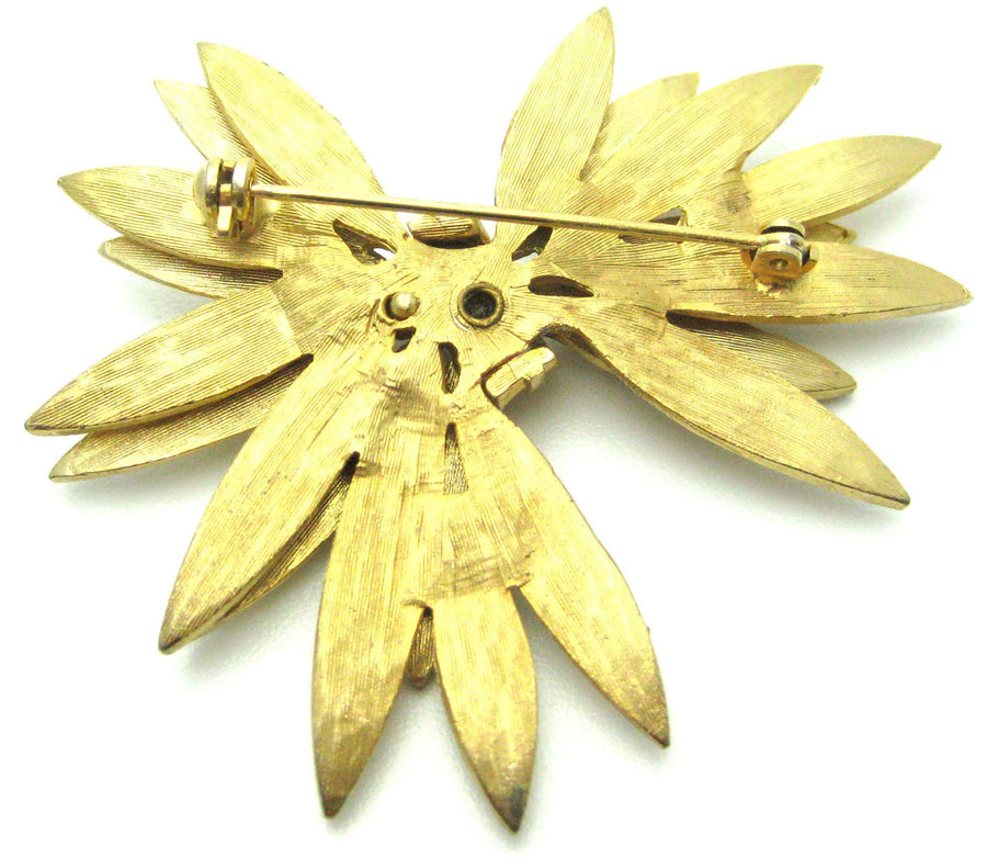 Vintage 1960s Gold Leaf Brooch