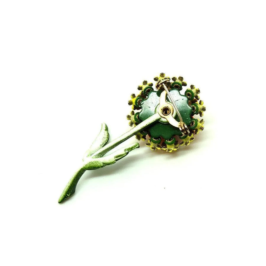 Vintage 1960s Orange Yellow Earring & Brooch Set - Mayveda Jewelry