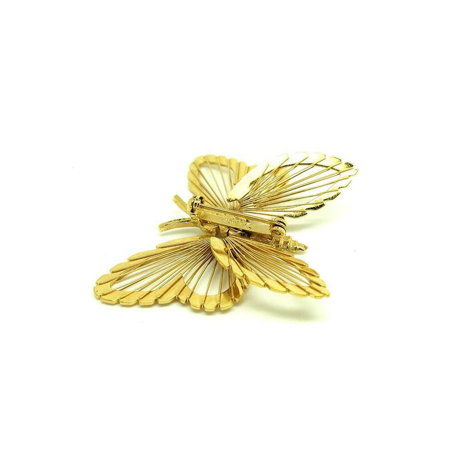 Vintage 1961 Spinneret Monet Gold Butterfly Brooch