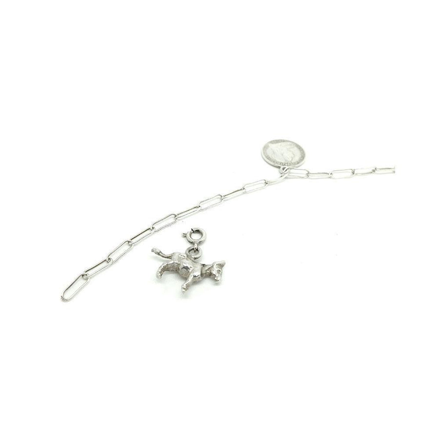 Vintage 1960s Silver Donkey Charm Necklace