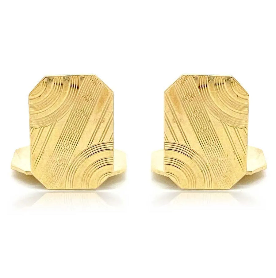 SOLD | Vintage 1960s 9ct Yellow Gold Square Cufflinks - Mayveda Jewelry