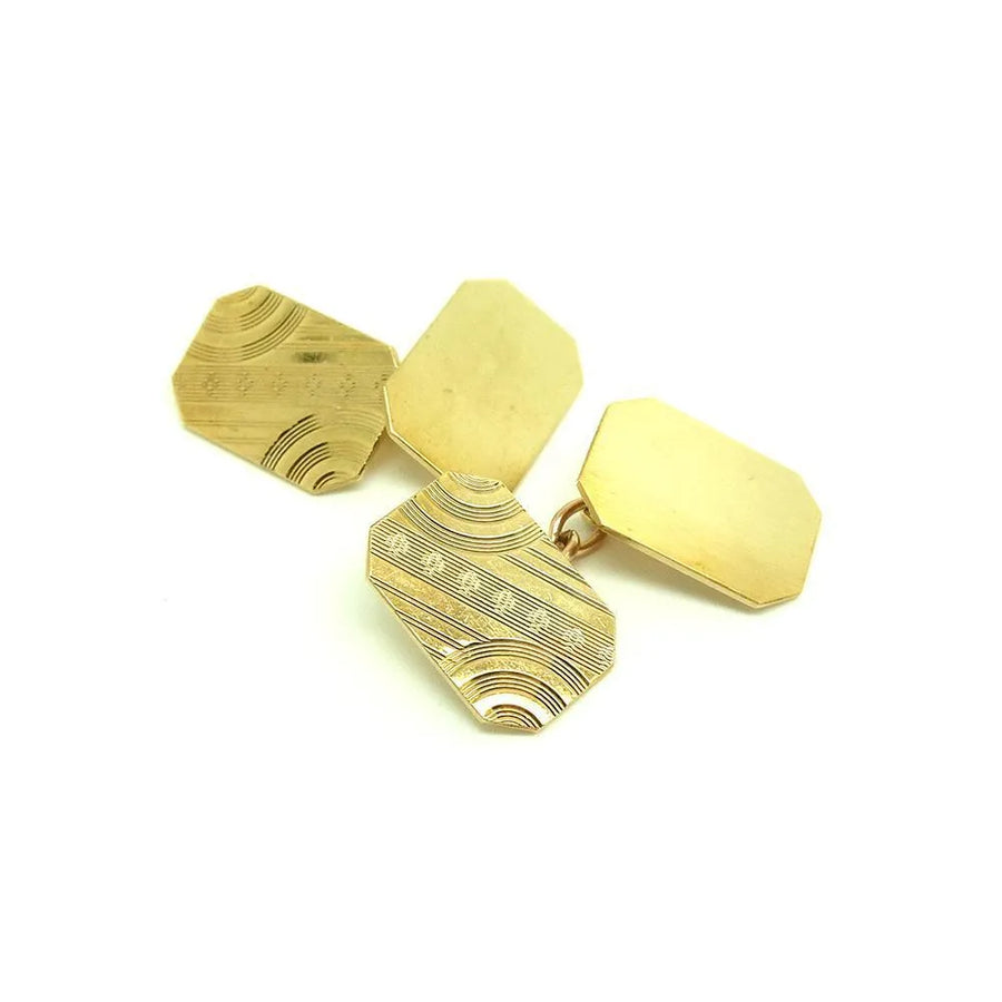 SOLD | Vintage 1960s 9ct Yellow Gold Square Cufflinks - Mayveda Jewelry