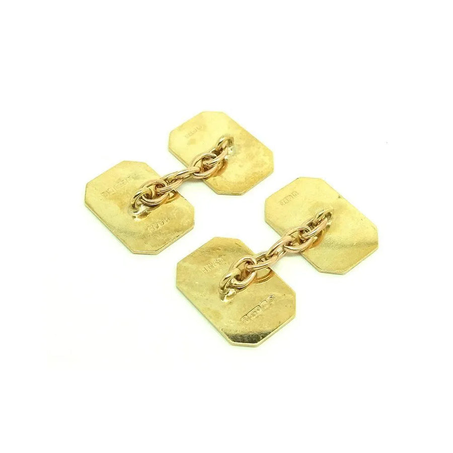 SOLD | Vintage 1960s 9ct Yellow Gold Square Cufflinks - Mayveda Jewelry