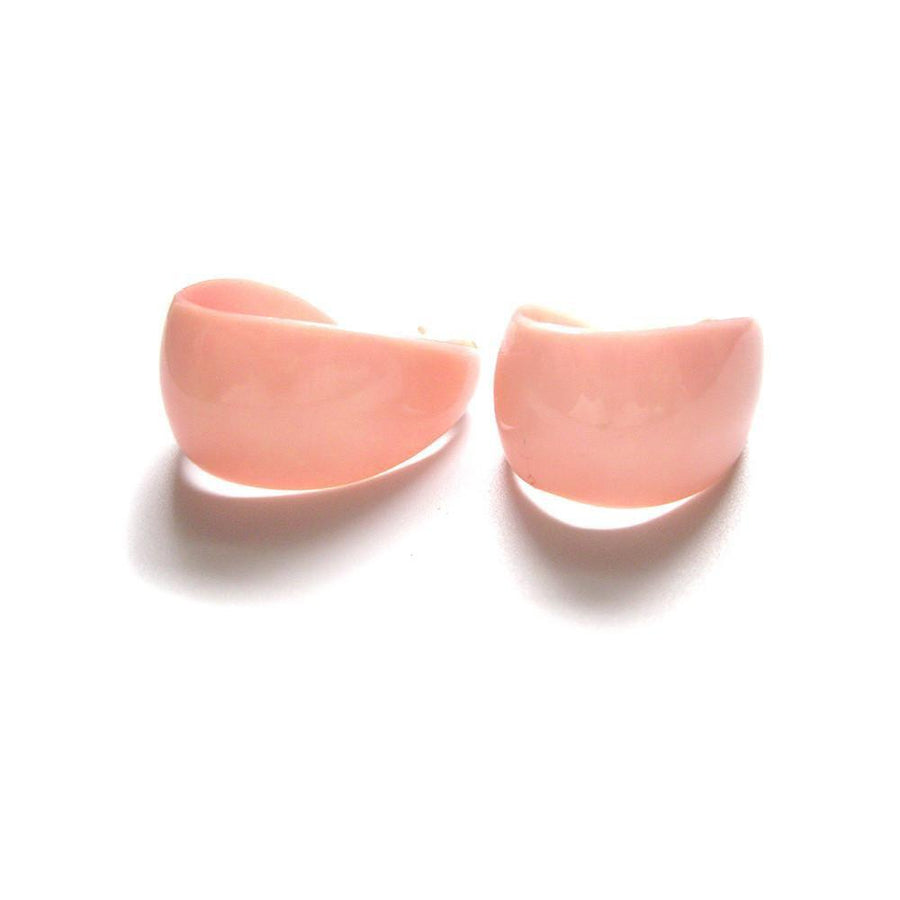 Vintage 1960's Baby Pink Hoop Earrings