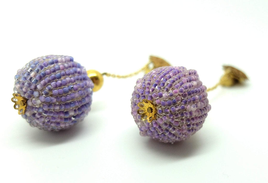 Vintage 1960s Bauble Purple Earrings