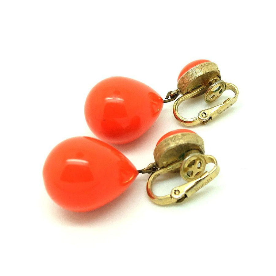 Vintage 1960s Trifair Orange Clip Earrings