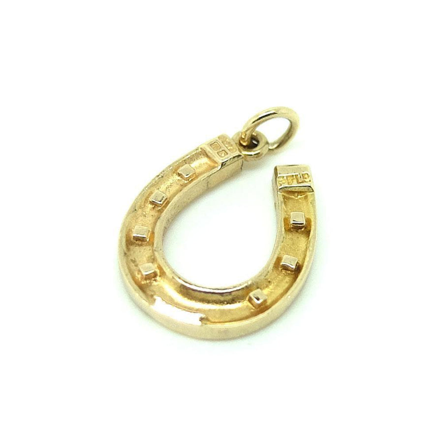 Reserved - Vintage 1964 9ct Yellow Gold Horseshoe Charm Necklace