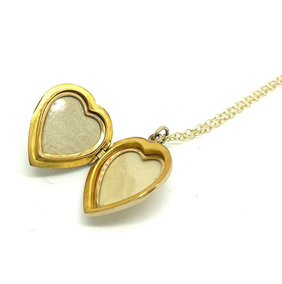 Sold - Vintage 1960s 9ct Gold Heart Locket Necklace