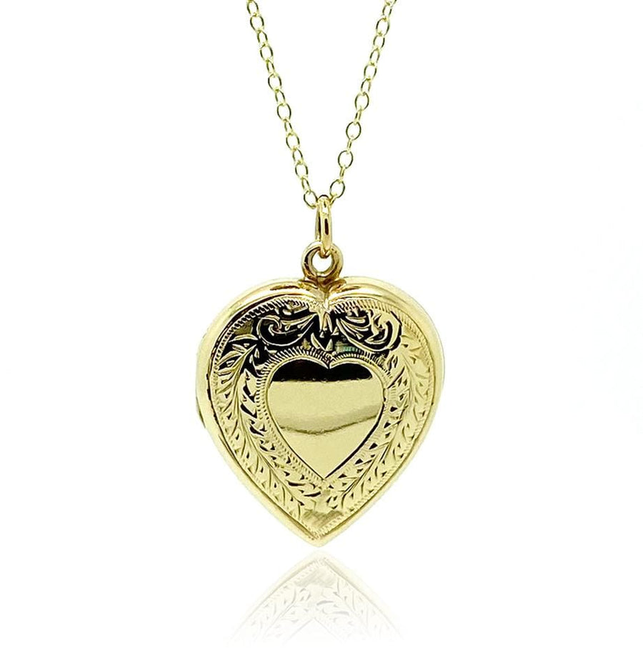 1960s Necklace Vintage 1960s 9ct Gold Heart Locket Necklace