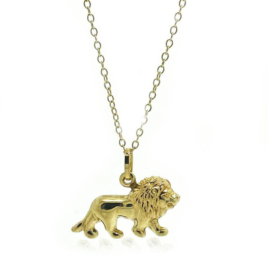 1960s Necklace Vintage 1960s 9ct Gold Lion Charm Necklace