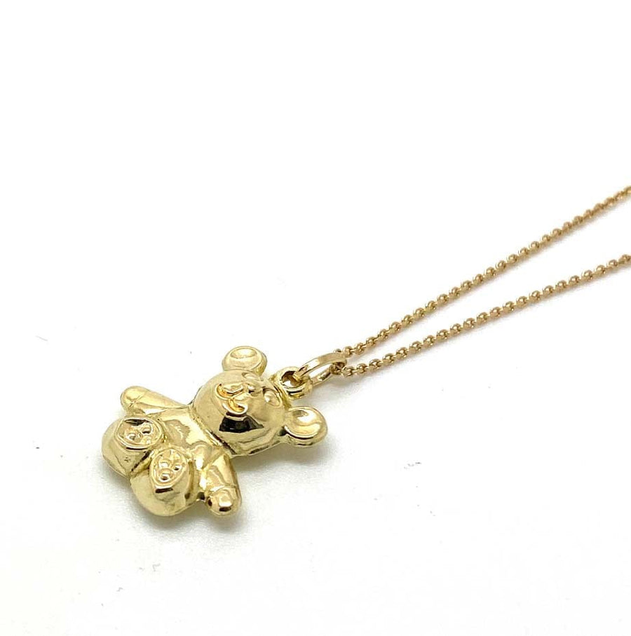1960s Necklace Vintage 1960s 9ct Gold Teddy Bear Charm Necklace Mayveda Jewellery