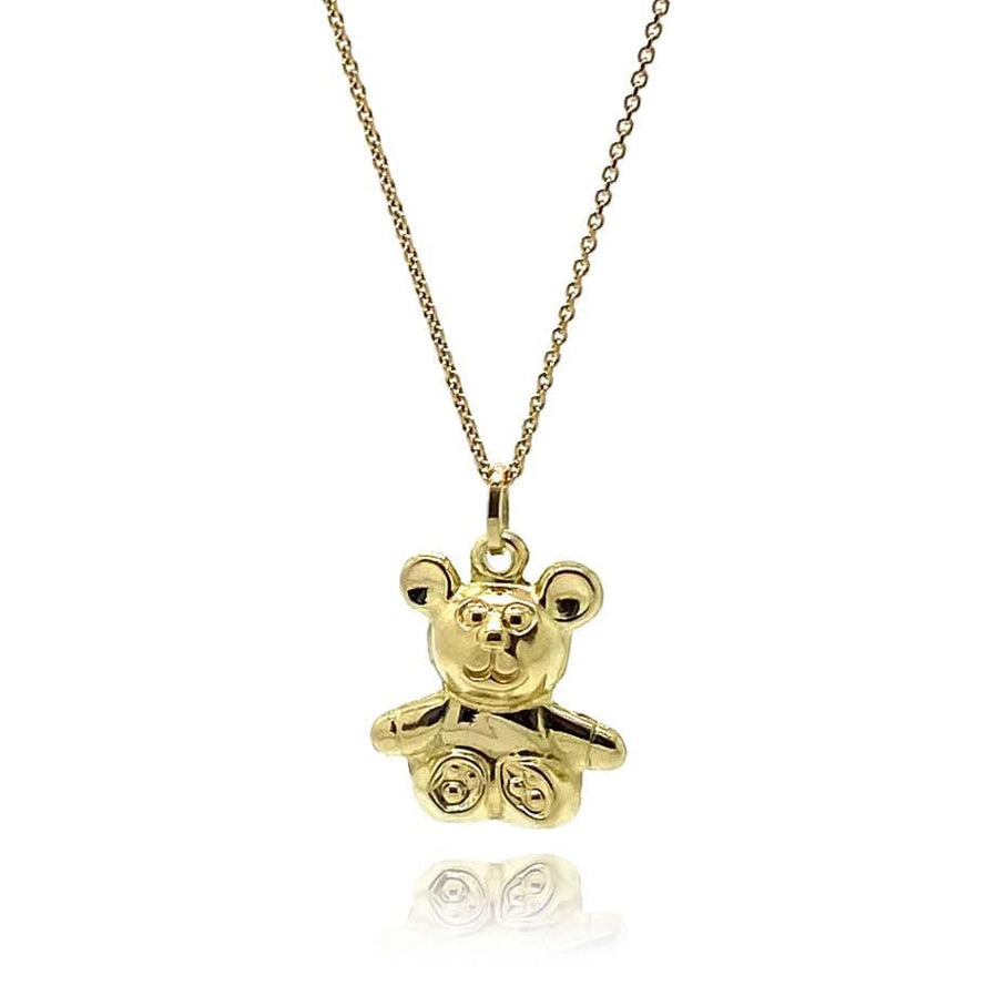 1960s Necklace Vintage 1960s 9ct Gold Teddy Bear Charm Necklace Mayveda Jewellery