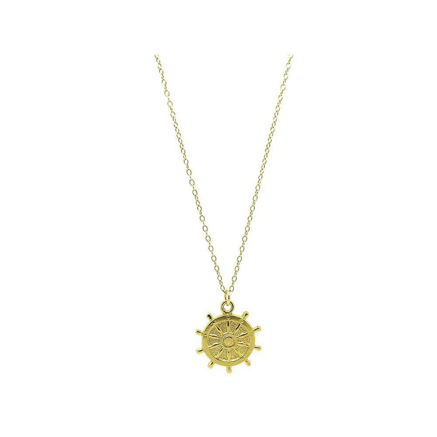 Vintage 1960s Ships Wheel Charm Necklace