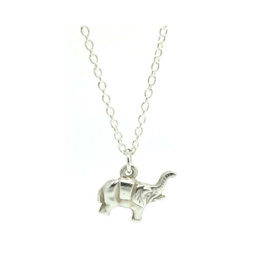 Vintage 1960s Silver Elephant Charm Necklace