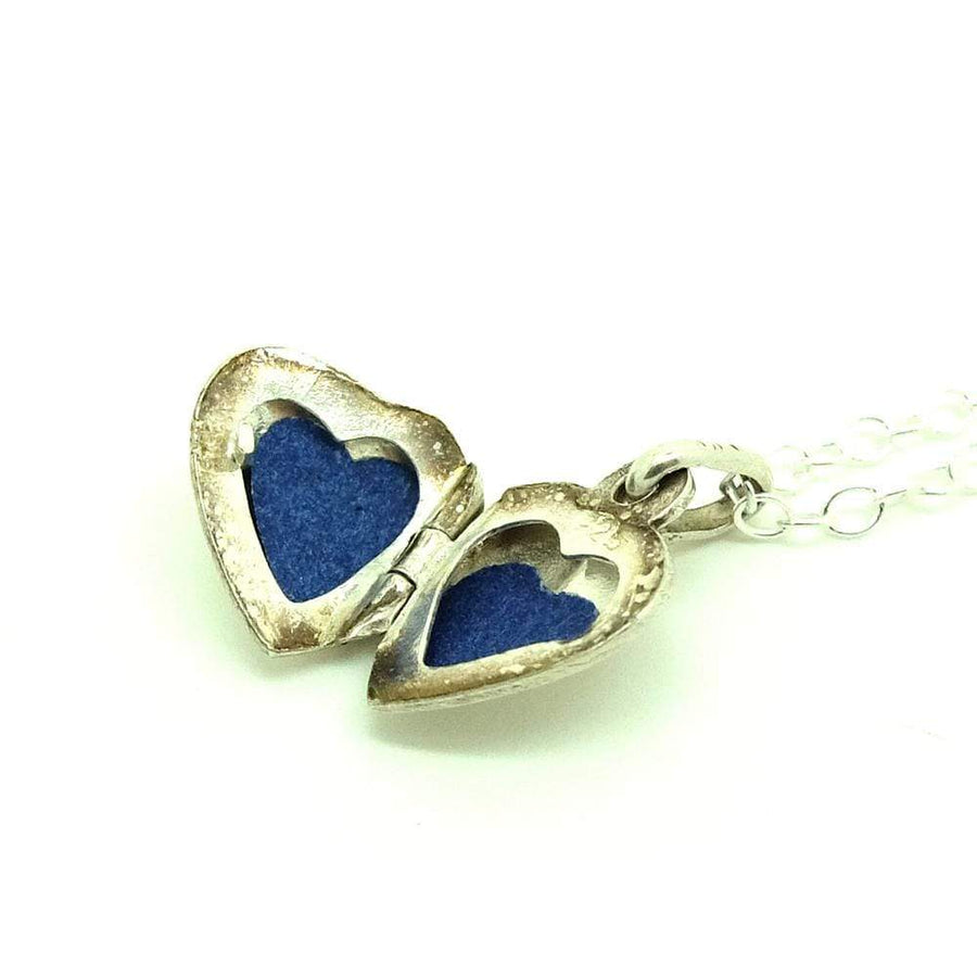 1960s Necklace Vintage 1960s Silver Heart Engraved Locket Necklace